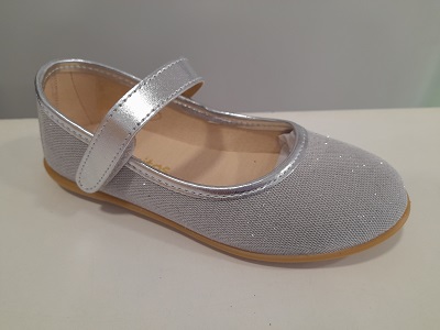 Zapato francesita niña glitter plata