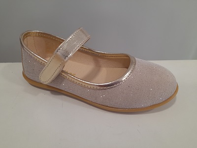 Zapato francesita niña glitter oro